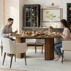 Oval Rectangular Dining Table for 4-8 People,70.87" Long Kitchen Table with Large Tabletop Wood Dinner Table Conference Meeting Table for Dining Room Living Room Kitchen,Brown