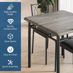 Garvee Dining Table Set for 2, Small Kitchen Table with Upholstered Chairs | Farmhouse Wood Dining Table Chairs for Kitchen Room, Small Spaces, Apartment