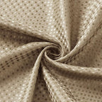 3 in 1 Stall Half Size Beige Shower Curtain Set-36 W x 72 H, Tan Waffle Waterproof Fabric and PEVA Liner Set with Stainless Steel Hooks