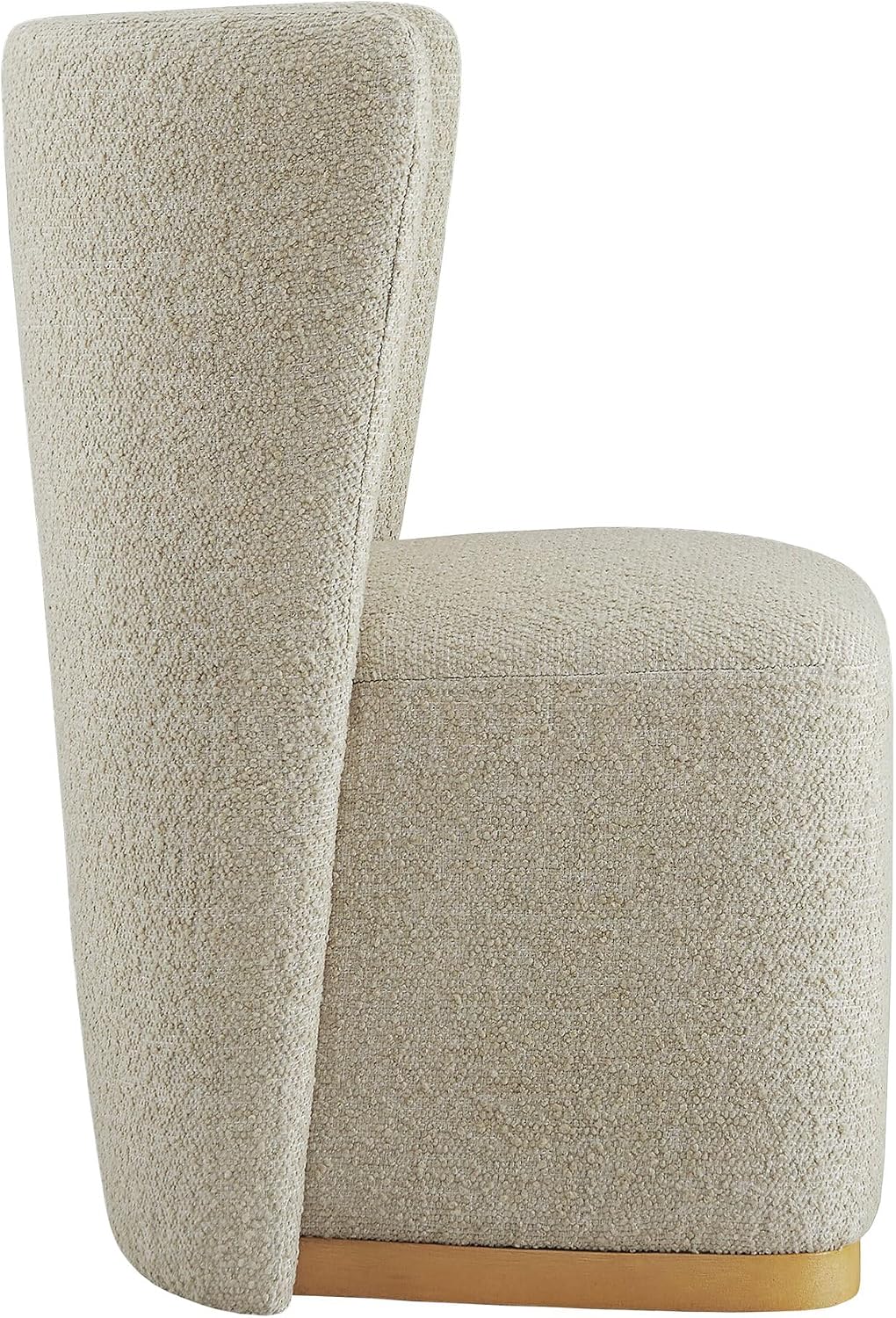CHITA Upholstered Rolling Dining Chair with Casters Set of 4, Oatmeal | FSC Certified Modern Fabric Dining Chair with Casters, Boucle Dining Chairs for Reading Room Kitchen Dining Room