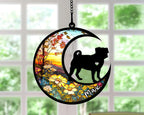 Personalized Dog Memorial, Custom Name Pug Dog Christmas Ornament with Name, Custom Breeds, Pet Loss Light Catcher, Gifts for Lovers Loss of Pet Sympathy on Mothers Day Christmas