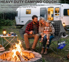 Bolosy Double Camping Chair Oversized Loveseat Heavy Duty 2 Person Camp Chair with Cup Holder Lawn ChairDuo Chair for Camping, Beach, Lawn, Picnics, Fishing, Sports,Supports 650 LBS, Grey