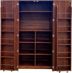 Farmhouse Kitchen Pantry Cabinet, 63" Tall Storage Cabinet with 2 Doors & Multi-Tier Shelves, Rustic Wood Cupboard for Kitchen, Dining Room, Walnut