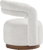 KISLOT, Swivel Accent Chair, Modern Arm Chair with Wooden Base, Wheat, 2PCS | Upholstered Barrel Chair with Open Back Design, Modern Arm Chair with Wooden Base Wheat, Living Room Bedroom Reading