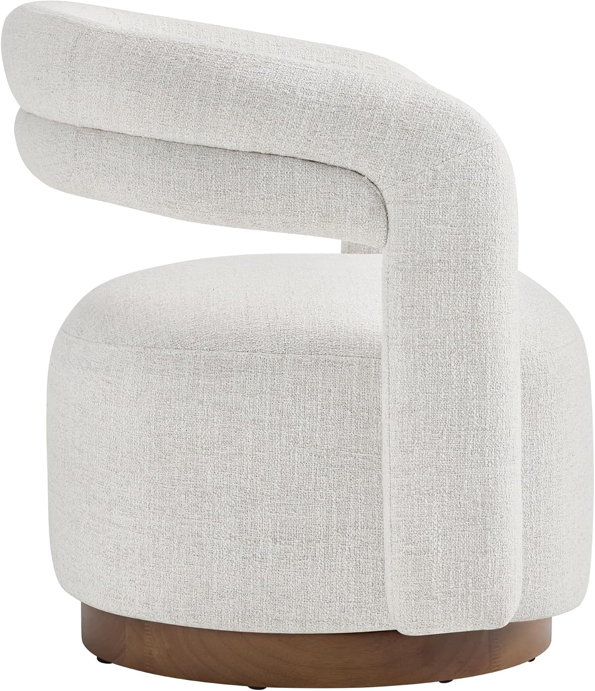 KISLOT, Swivel Accent Chair, Modern Arm Chair with Wooden Base, Wheat, 2PCS | Upholstered Barrel Chair with Open Back Design, Modern Arm Chair with Wooden Base Wheat, Living Room Bedroom Reading