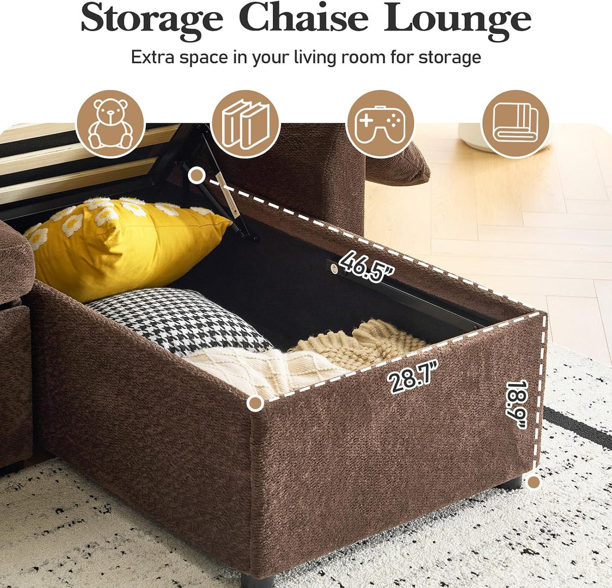 VINGLI Sectional Sleeper Sofa with Pull Out Couch Bed, 111 Inch U-Shaped Convertible Sofa Bed, 7 Seat Modular Sectional Couches for Living Room with Storage Chaise, USB Charging, Side Pockets