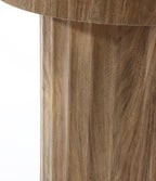 LuxenHome 19.7" H Wood Round Side Table, Natural Oak Finish Fluted Small Accent End Table, Mid Century Modern Wooden Coffee Table for Small Spaces, Bedside Night Stand for Couch, Living Room