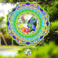 Hummingbird Wind Spinners for Yard and Garden, 12 inch 3D Metal Wind Spinner, Hummingbird Gifts for Mom and Dad, Hanging Wind Spinner for Outdoor & Indoor Decorations
