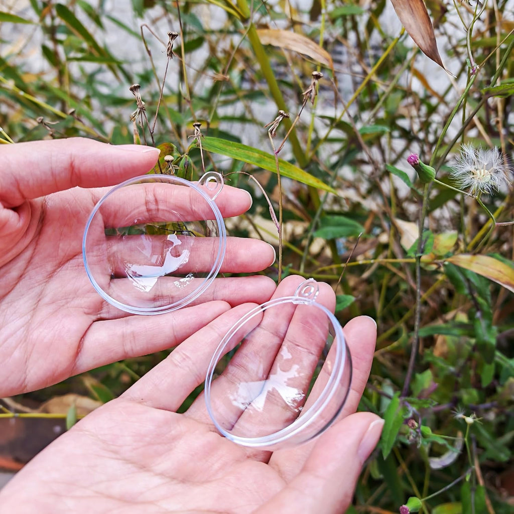 Acrylic Hollow Ball, Clear Plastic Fillable Ornaments Ball, DIY Clear Plastic Balls for New Years Present,Xmas Tree,Home Decoration,Wedding,Party (5cm/2inch,20pcs)