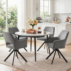 Furniliving Modern Swivel Dining Chairs Set of 2, Upholstered Chenille Dining Room Chairs with Thicken Cushion, 360° Rotating Kitchen Chairs with Metal Legs for Dining Room