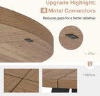 Tribesigns 47 inch Round Dining Table Wood Kitchen Table for Dining Room, 47" Dinner Room Tables for 4-6, Farmhouse Accent Furniture with Wooden Tabletop and Cross Base, Brown+Black