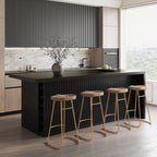 homary Kitchen Island with Storage & Wine Rack, 72" Modern Black Kitchen Cabinet with Wood Top, Large Fixed Island with 3 Drawers & 6 Adjustable Shelves, Without Bar Stools