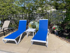 Domi Chaise Lounge Outdoor, Patio Lounge Chair with Aluminum Frame, All Weather Pool Lounge Chair for Deck Lawn Backyard, Blue, Set of 2