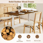 Tangkula 55 Inch Dining Table for 4-6 People, Rectangular Kitchen Table with Solid Wood Trestle Base, Large Farmhouse Modern Diner Table for Home Dining Room Living Room