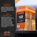 Fire & Flavor Hickory Wood Chunks for Smoking and Grilling - All-Natural, Long-Lasting with a Mildly Sweet Flavor - Large Chunk Wood Chips for Smokers,Red
