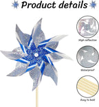 10 Pack Reflective Pinwheels for Yard and Garden, Wind Spinners Outdoor Bird Scare Devices, Sparkly Windmills for Garden Decor Scare Birds Away Garden Wind Spinners for Outside Patio Garden