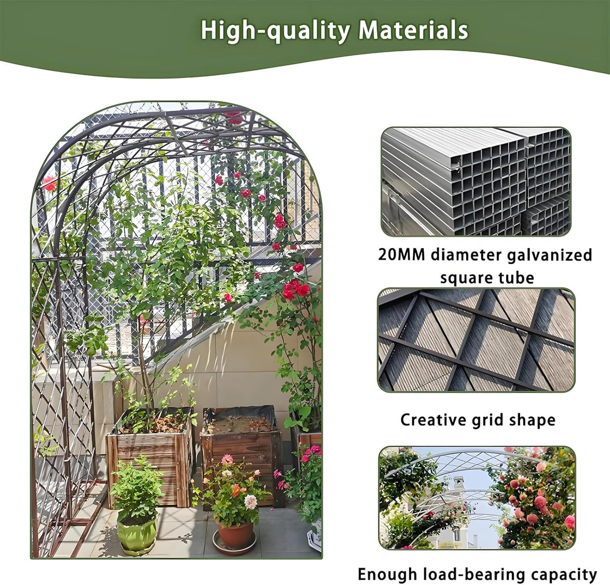 Heavy Duty Garden Arch Trellis, Wide Outdoor Metal Arbor Trellis Arch for Climbing Plants, Sturdy Garden Arbors for Wedding, Ceremony, Party, Lawn Décor White 118.1''*15.7''*90.6''
