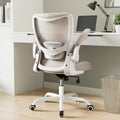 MUXX.STIL Office Chair, Ergonomic Desk Chair with Adjustable Lumbar Support and Flip up Armrest, Breathable Mesh Computer Chair for Home Office, Khaki