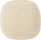 Christopher Knight Home Knox Knitted Cotton Pouf, Beige