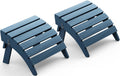 SERWALL Folding Adirondack Chair Footrest Set of 2, Adirondack Ottomans Footstools Without Assembly, Blue