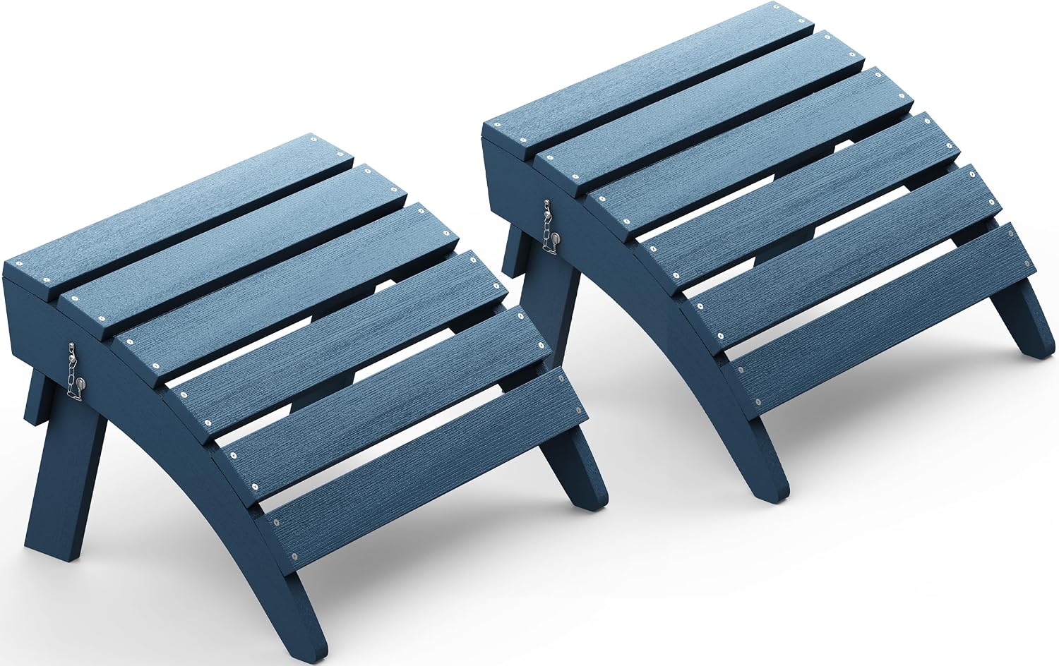 SERWALL Folding Adirondack Chair Footrest Set of 2, Adirondack Ottomans Footstools Without Assembly, Blue