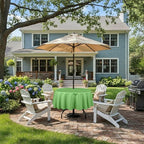 Outdoor Tablecloth Wrinkle-Free Stain Resistant Waterproof Polyester Fabric Table Cover with Zipper Umbrella Hole for Picnic/Party/Dinner/Patio Garden(70inch Round,Zippered,Olive Green)