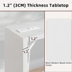 TIQLAB Sofa Table, 79''L x 9.1''W (1.2'' Thickness) Long Console Table Behind Couch, Entryway Table with Angled Metal Frame, Industrial Console Table, White