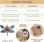 Boho Dragonfly Acrylic Suncatcher Stained Glass Effect Window Car Hanging Christmas Ornament Indoor Outdoor Decor Garden Sun Catcher Panel for Dragonfly Lover for Women Mom Grandma