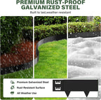 Galvanized Steel Landscape Edging - 40 Inch Strips, 8 Inch Depth, 6-Pack Black Bendable Metal Edging - 20FT Total Length