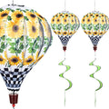Giant Sunflower Hot Air Balloon Garden Wind Spinners Large Pinwheels Whirligigs Windmill Toys for Kids Yard Decor Lawn Decorations Outdoor Whirlygig Windmills Wind Twister Everyday 59" L 2Pack