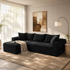 108" Modular Sectional Cloud Couch for Living Room Deep Seat L Shapes Couch with Oversized Chaise Lounge, Comfy Memory Foam Flannel Fabric Sofa for Bedroom Apartment, No Assembly Required