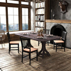 POWERSTONE Dining Chairs Set of 4, Wooden Windsor Kitchen Chair with Large Seat Spindle High Back for Kitchen and Dining Room, Black