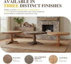 47" Round Dining Table with Wooden Pedestal Base, Reclaimed Pine Wood Dinner Table for 4, Heavy Duty Pedestal Table for Kitchen/Dining Room/Living Room/Restaurant, Natural