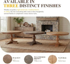 47" Round Dining Table with Wooden Pedestal Base, Antique Pine Wood Dinner Table for 4, Heavy Duty Pedestal Table for Kitchen/Dining Room/Living Room/Restaurant, Walnut