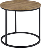 Coaster Home Furnishings - Lainey - Wood and Metal - End Table with Round Top, Open Metal Base and Rustic Style - Living Room - 23-Inch - Mango - 736037