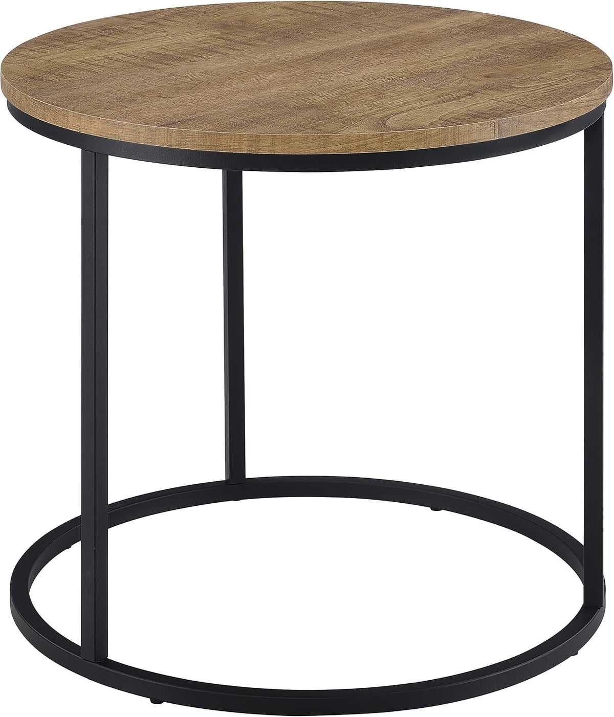 Coaster Home Furnishings - Lainey - Wood and Metal - End Table with Round Top, Open Metal Base and Rustic Style - Living Room - 23-Inch - Mango - 736037