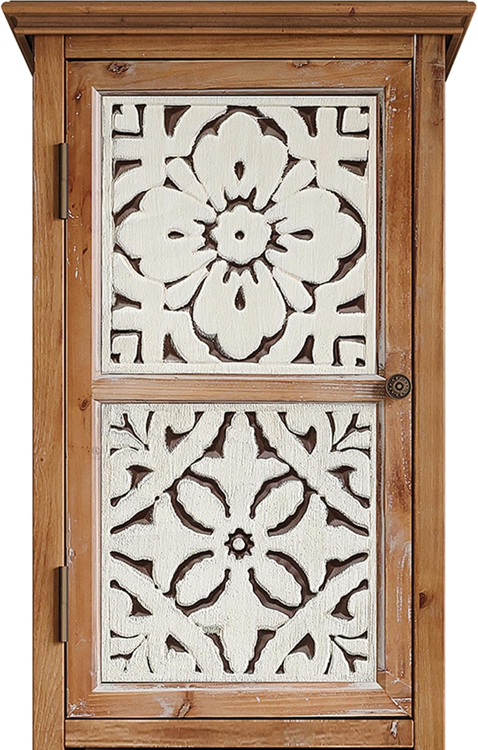 KTART 54''Tall Kitchen Pantry Cupboard Storage Cabine,Narrow Accent Cabinet | Solid Wood Frame;Farmhouse/French Country Narrow Corner Glass Display Cabinet;Narrow Storage Cabinet;Tall Accent Cabinet