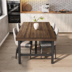 IDEALHOUSE Industrial Dining Table for 6-8 People, 70.87" Large Wooden Kitchen Table with Sturdy Metal Frame, Long Rectangular Dining Table Seats 6 for Dinner, Dining Room, Kitchen - Brown