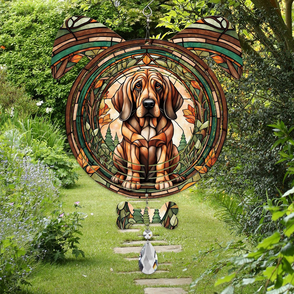 Bloodhound Dog Ears Wind Spinner, Bloodhound Wind Spinner Hanging for Yard and Garden V02