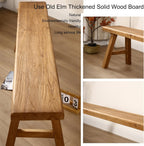 Farmhouse Entryway Dining Wood Bench Seat Furniture Wooden End of Bed Bench for Bedroom Indoor Dining Table Entry Narrow Kitchen Bench Solid Wood Sturdy and Stable(50cm(19.7in))