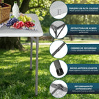 Plastic Folding Table | Capacity for 2-4 People | Sturdy and Portable | Indoor and Outdoor Use | Easy to Clean and Store, White, 86CM