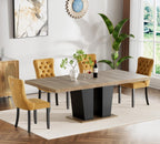 HomVent 5 Piece Extendable Dining Table Set for 4 with Chairs, 63"-78.7" 4 Person Dining Room Table Sets for 4-10 People, Wood Rectangle Farmhouse Expandable Kitchen Table Chairs Set of 4, Dinner Set