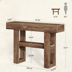 Tribesigns 41.34" Farmhouse Console Table, Sofa Table Behind The Couch | 2-Tier Narrow Entryway Furniture with Storage Shelves for Hallway Foyer Living Room, Easy Assembly, Rustic Brown