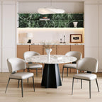 Dining Chairs Modern High Backrest Comfortable, Fashion Upholstered Kitchen Chair Armless Dinner Chair with Metal Legs for All Rooms (Light Grey, Set of 6)