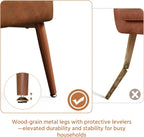 Yaheetech Accent Chair, Mid-Century Modern Armchair, Retro Brown | Faux Leather Chair with Lumbar Pillow, Comfy Upholstered Reading Chair for Living Room, Bedroom and Small Spaces