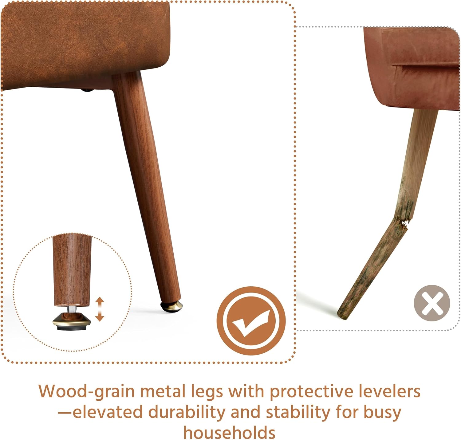 Yaheetech Accent Chair, Mid-Century Modern Armchair, Retro Brown | Faux Leather Chair with Lumbar Pillow, Comfy Upholstered Reading Chair for Living Room, Bedroom and Small Spaces