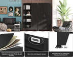 61"H Black Pantry Kitchen Cabinet with Doors,Black Storage Cabinets,Freestanding Pantry Cabinet,Farmhouse Food Storage Cabinets,Tall and Large Pantry Cabinets for Kitchen, Dining Room, Living Room