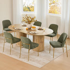 CHITA Modern Dining Chairs Set of 6, FSC Certified Metal Dining Chair for Dining Room, Moss Green