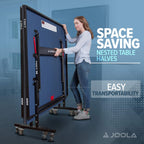 JOOLA Inside Professional MDF Indoor Ping Pong Table with Quick Clamp Table Tennis Net and Post Set - 10 Minute Easy Assembly - Tournament Quality - Foldable with Single Player Playback Mode