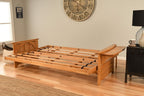 Kodiak Furniture Phoenix Queen Size Futon Set in Butternut Finish, Suede Navy